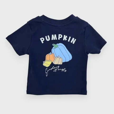 Синяя футболка с принтом Pumpkin
