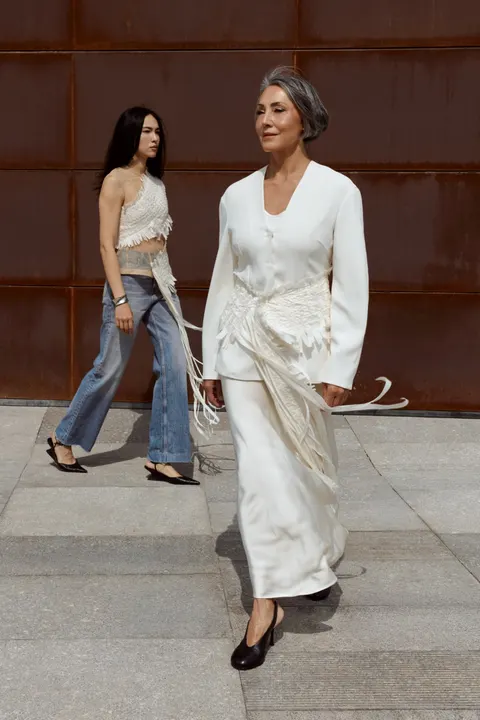 Tala Blazer with a Woven Belt — Ivory