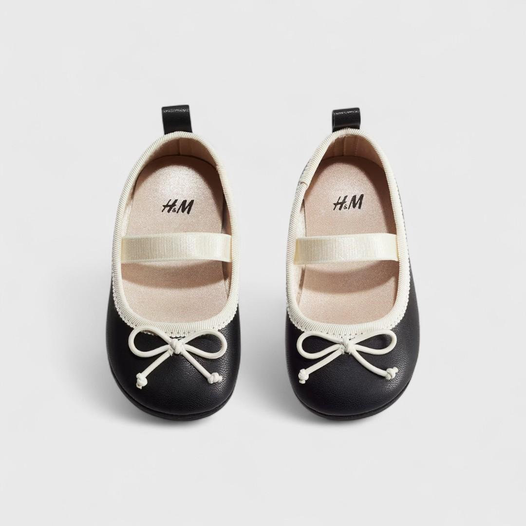 Черные балетки H&M с бантиком