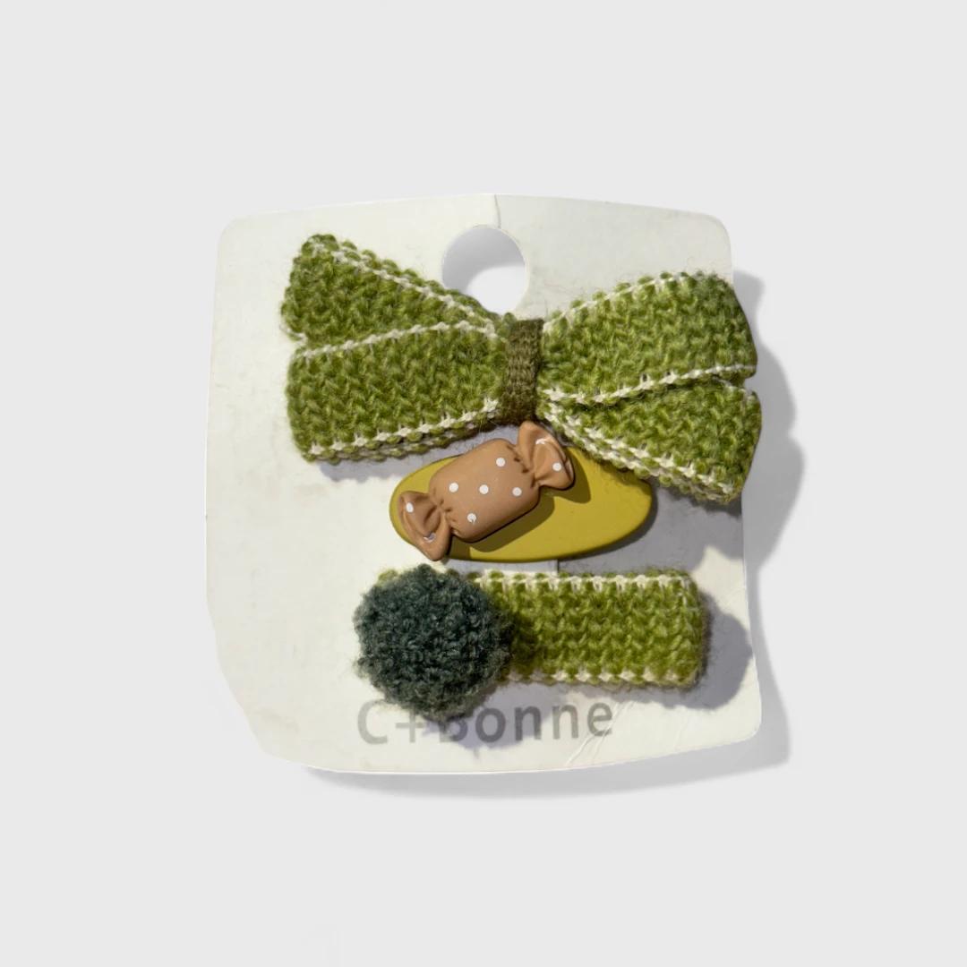 Зеленые заколки для волос C+Bonne