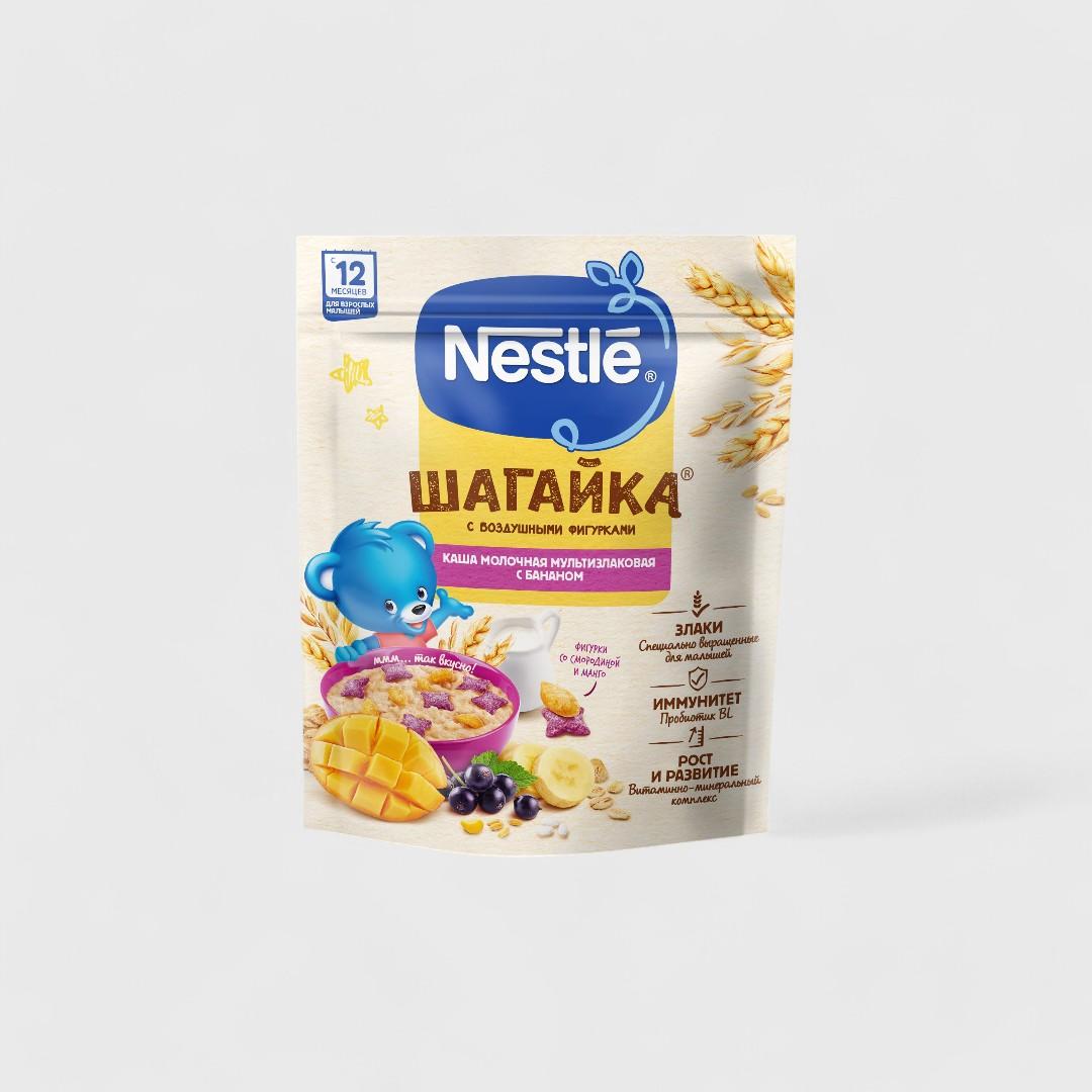 Nestlé молочная мультизлаковая с бананом и пшеничными фигурками