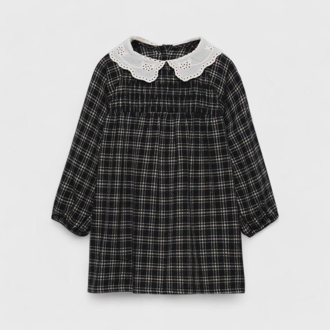 ZARA Черное платье с белым воротником