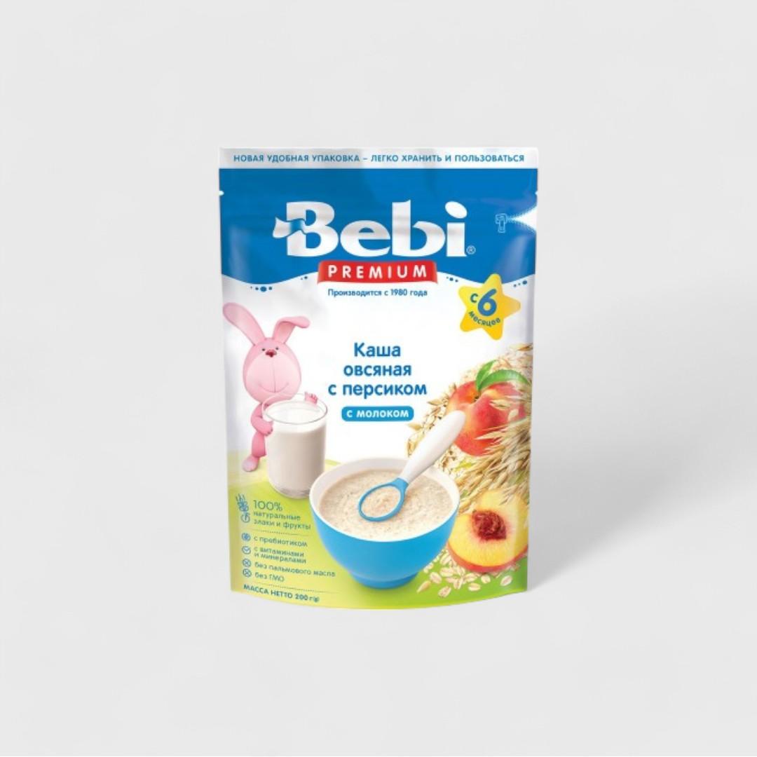 Bebi овсяная каша с персиком с молоком, с 5мес 200 г, 9шт