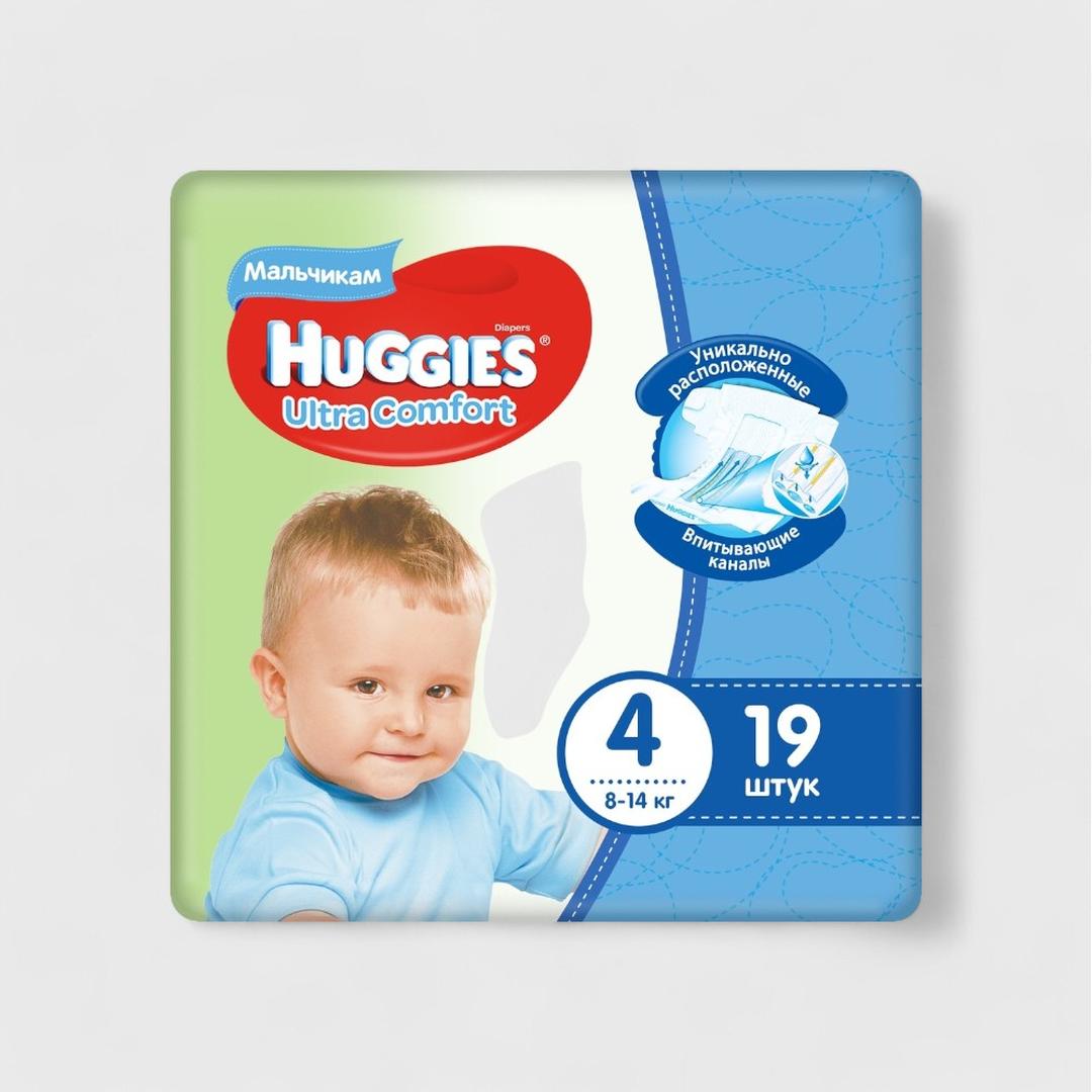 Huggies Ультра Комфорт подгузники для мальчиков (4) 19шт