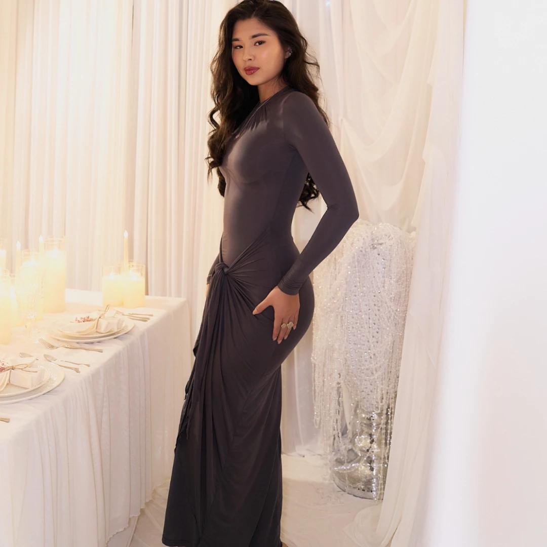 Yasmine платье в тауп цвете