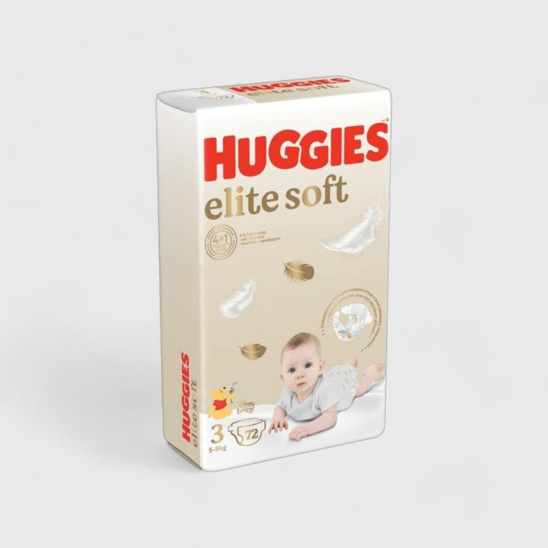 Подгузники Huggies Elite Soft (3) Mega (4-6кг) 72шт*2