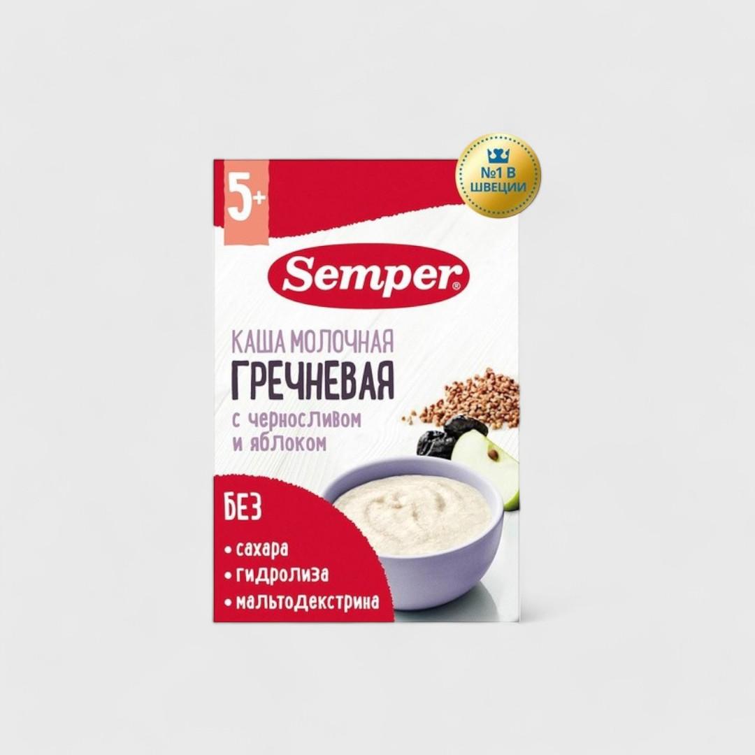 Semper гречневая каша с черносливом и яблоком, 180 г