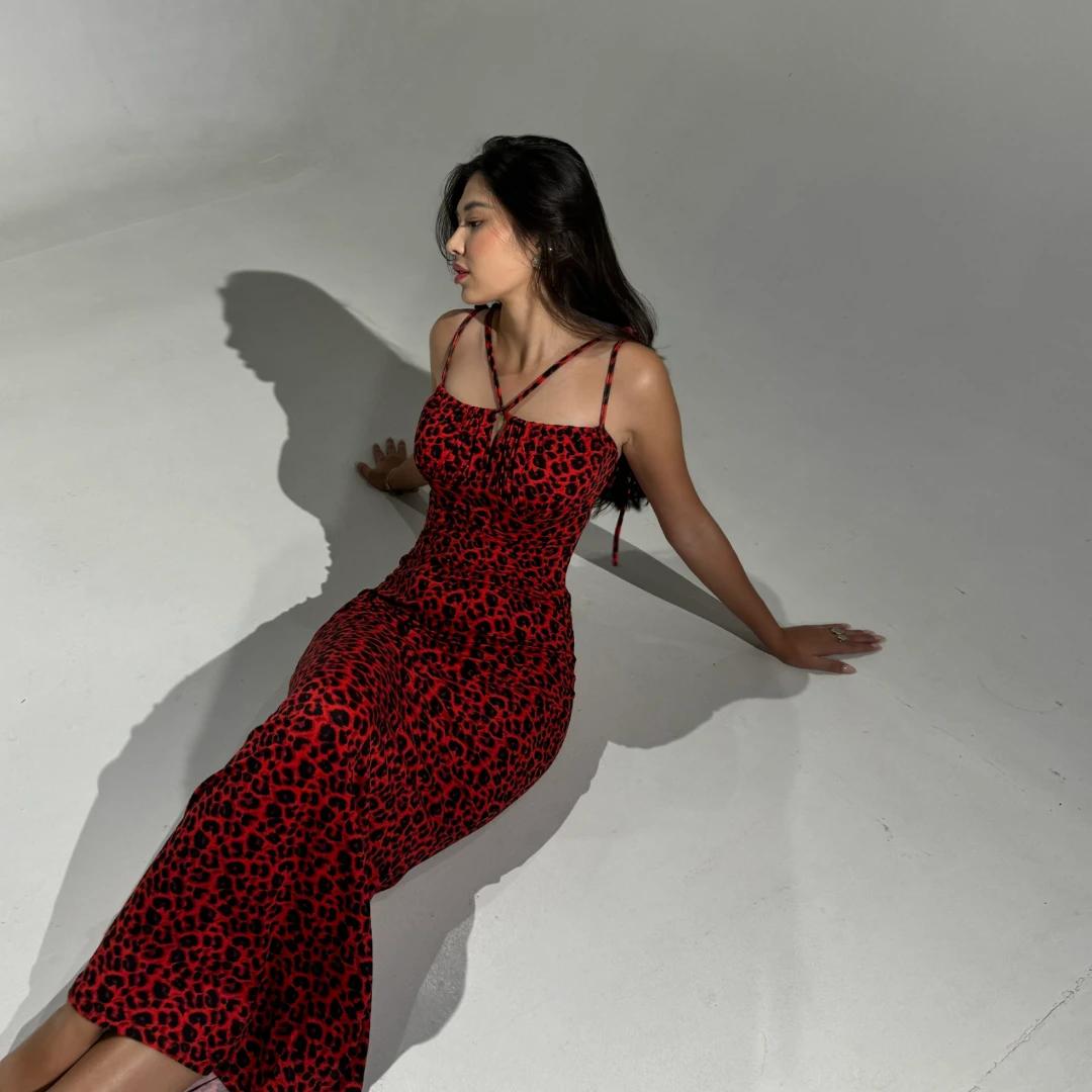 Naomi Red Leo макси-платье