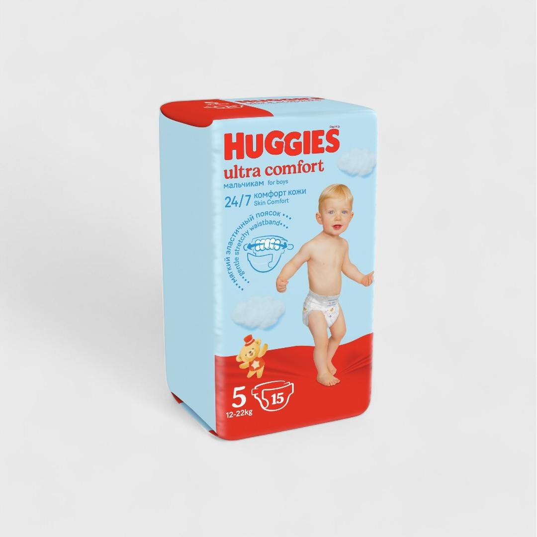 Huggies Ultracomfort подгузники5 для мальчиков 15шт