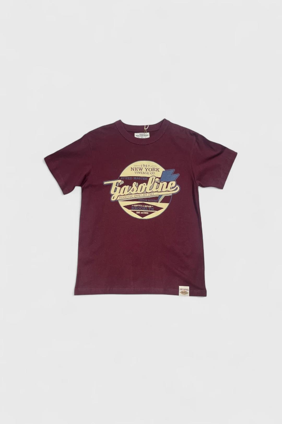 Бордовая футболка Gasoline Vintage