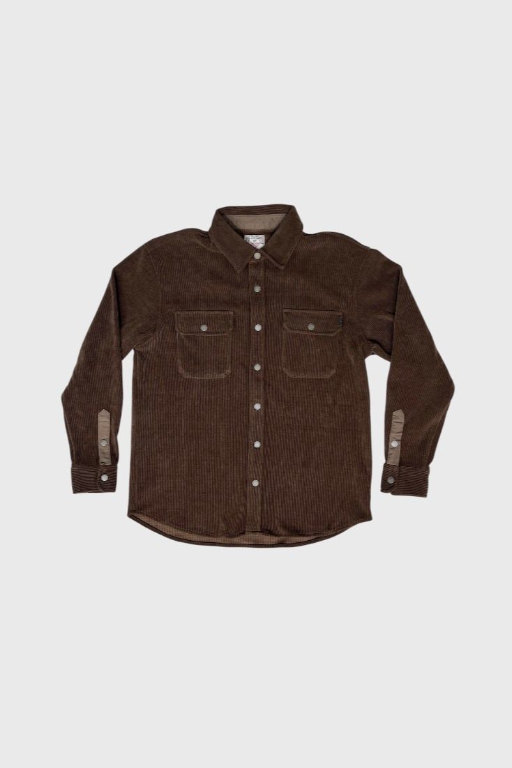 Коричневая рубашка вельвет