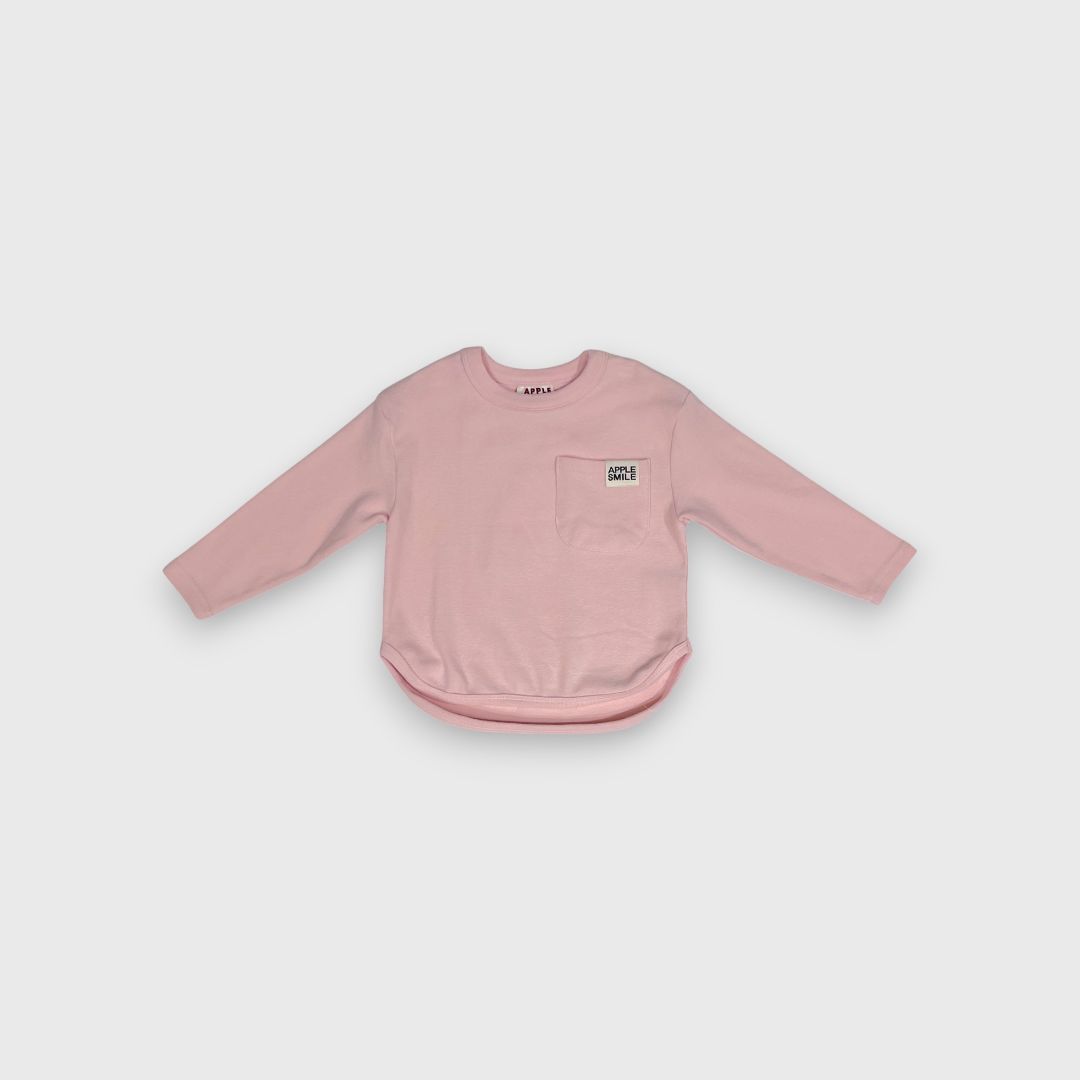 Розовая футболка с длинным рукавом