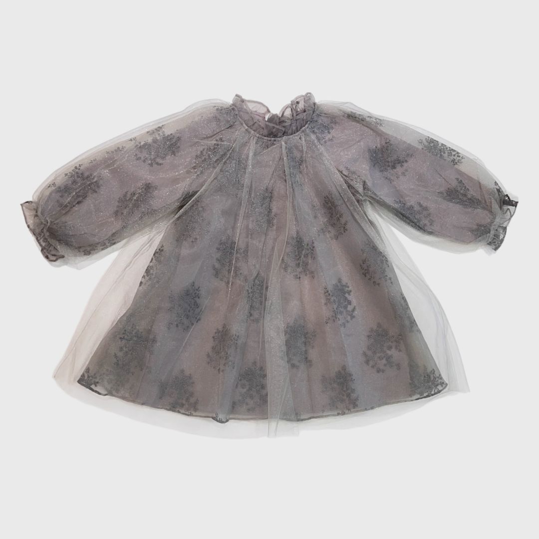 Серое платье органза