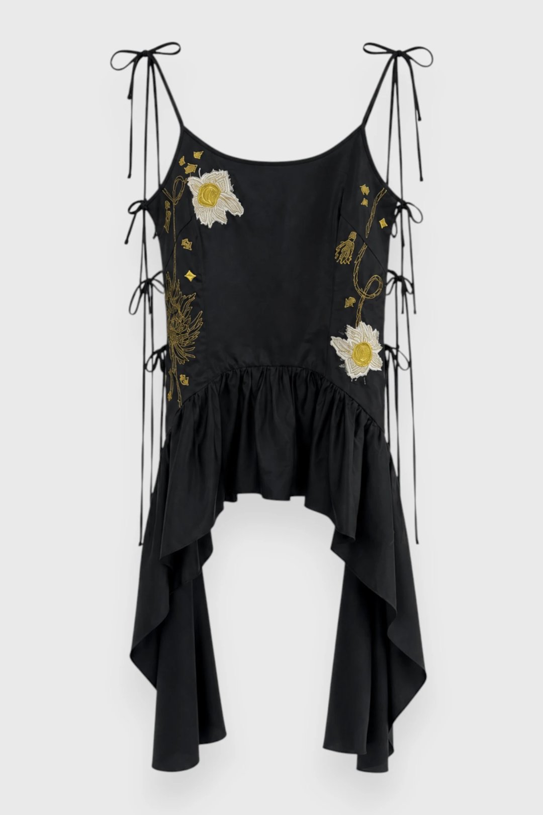Black Aisha Embroidered Top