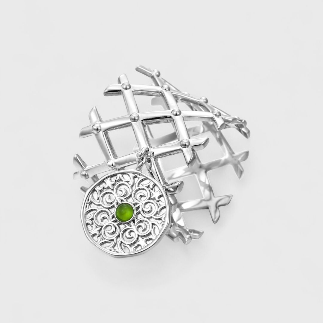 ПРЕДЗАКАЗ - Кольцо с зеленым камнем из коллекции ETHNO
