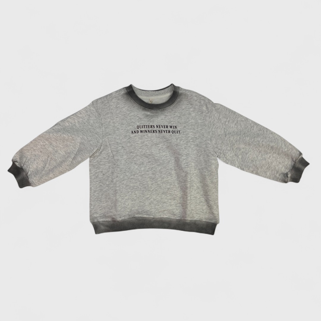 Серый свитшот с надписью