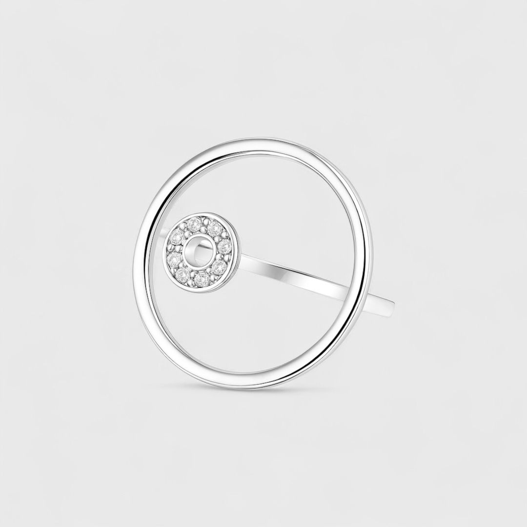 Серебряное кольцо в форме двойного круга