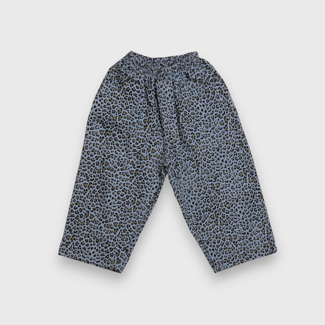 Голубые брюки с леопардовым принтом