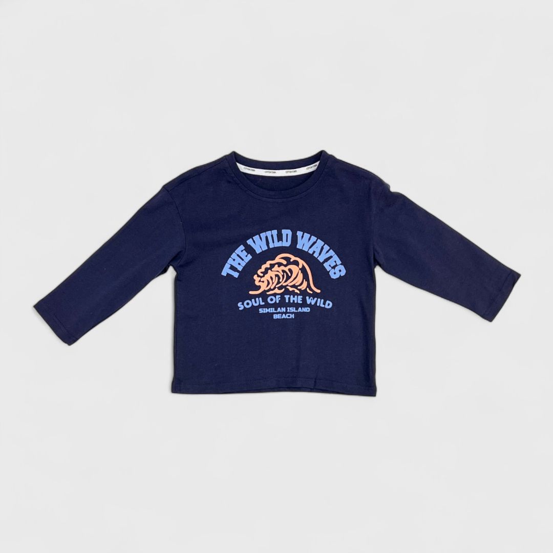 Синий лонгслив