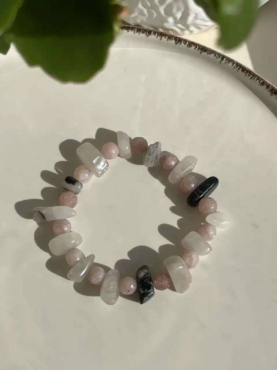Микс браслет из агата и кварца