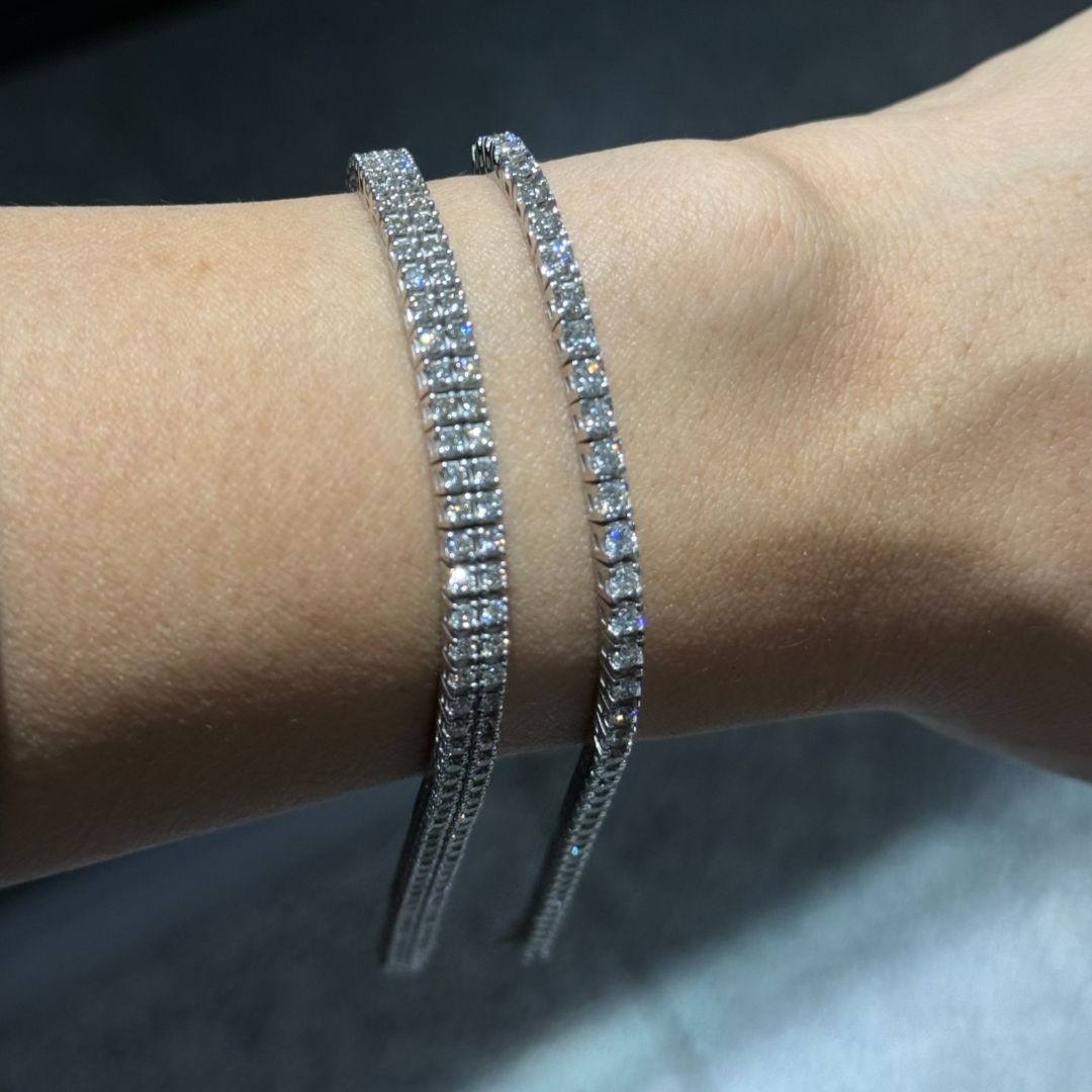 Тениски из белого золота с бриллиантами