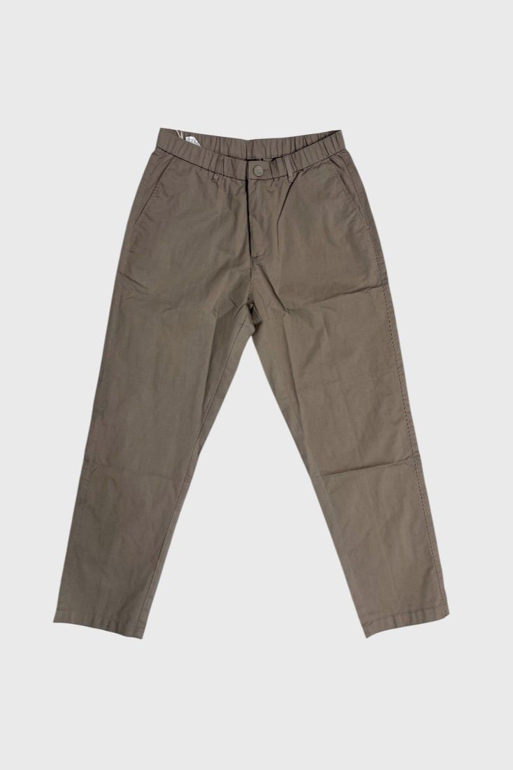 Бежевые брюки с эластичным поясом