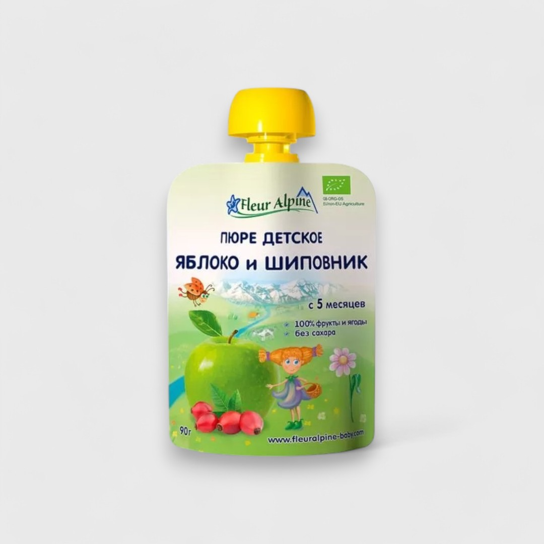 Fleur Alpine яблоко шиповник детское пюре