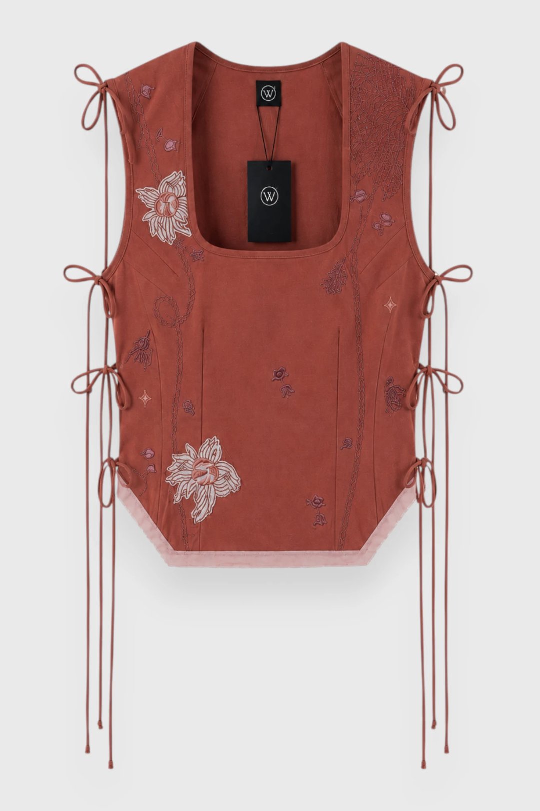 Terracotta Aynazik Embroidered Top