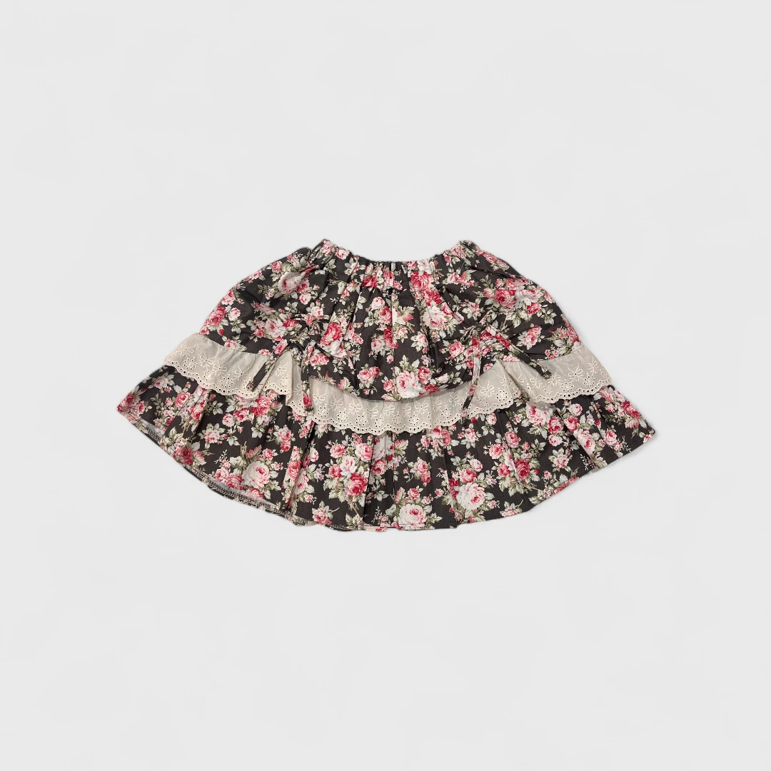 Цветочная юбка черного цвета