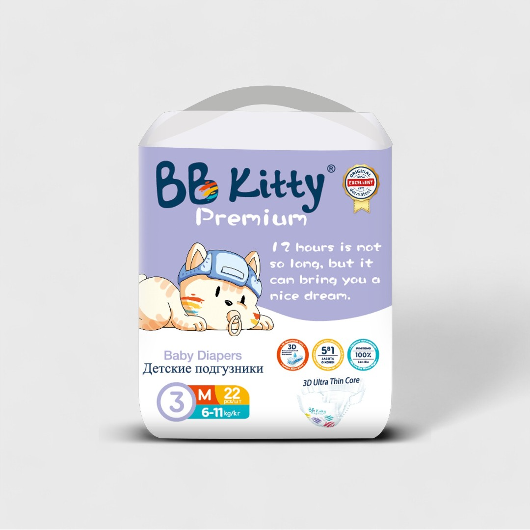 BB Kitty Premium Подгузники 3 М, 6 - 11 кг