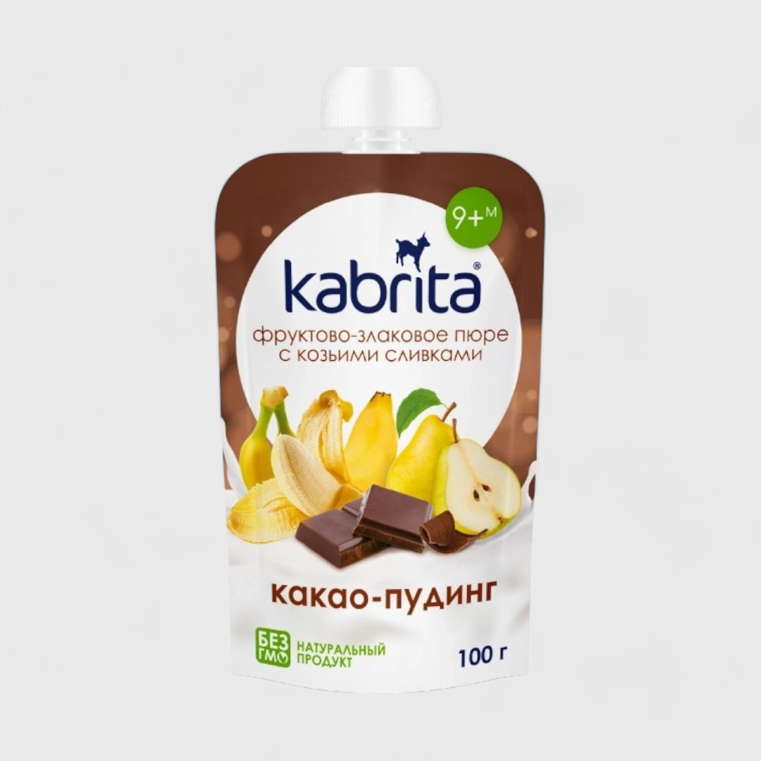 Kabrita Пудинг шоколадный с бананами и грушей, 100 г