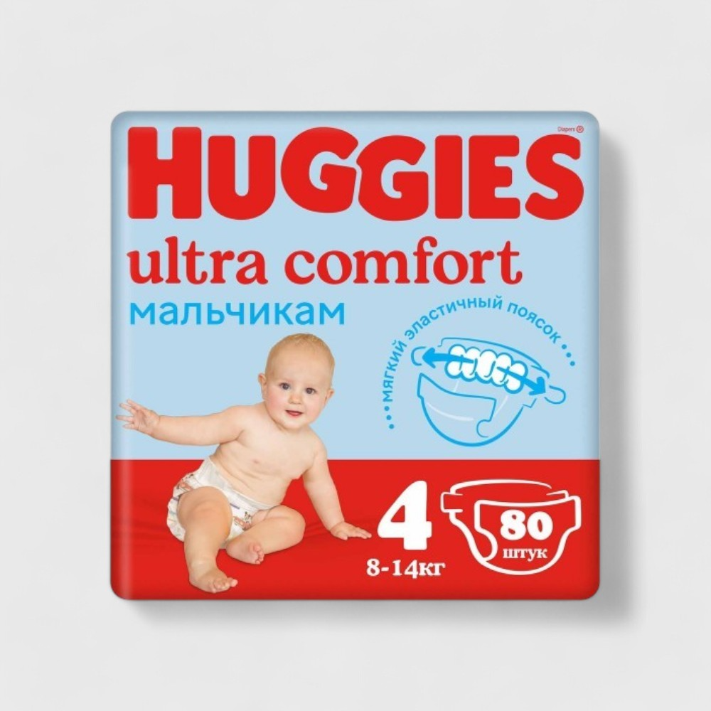 Huggies Ультра Комфорт подгузники для мальчиков (4) 80шт