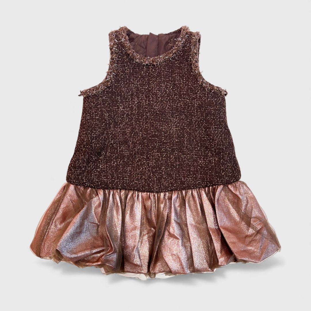 Коричневое платье плетенное