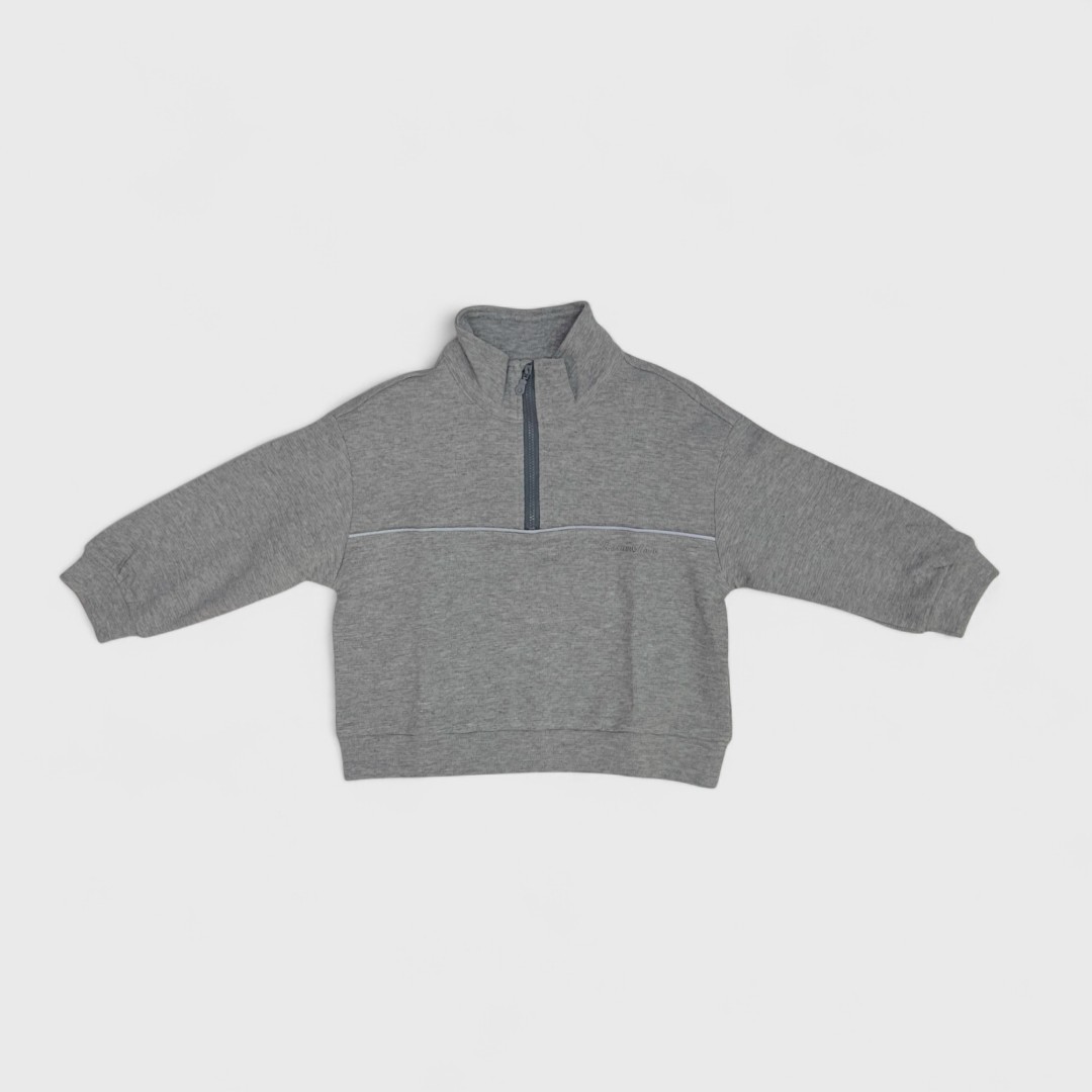 Серый свитшот с молнией