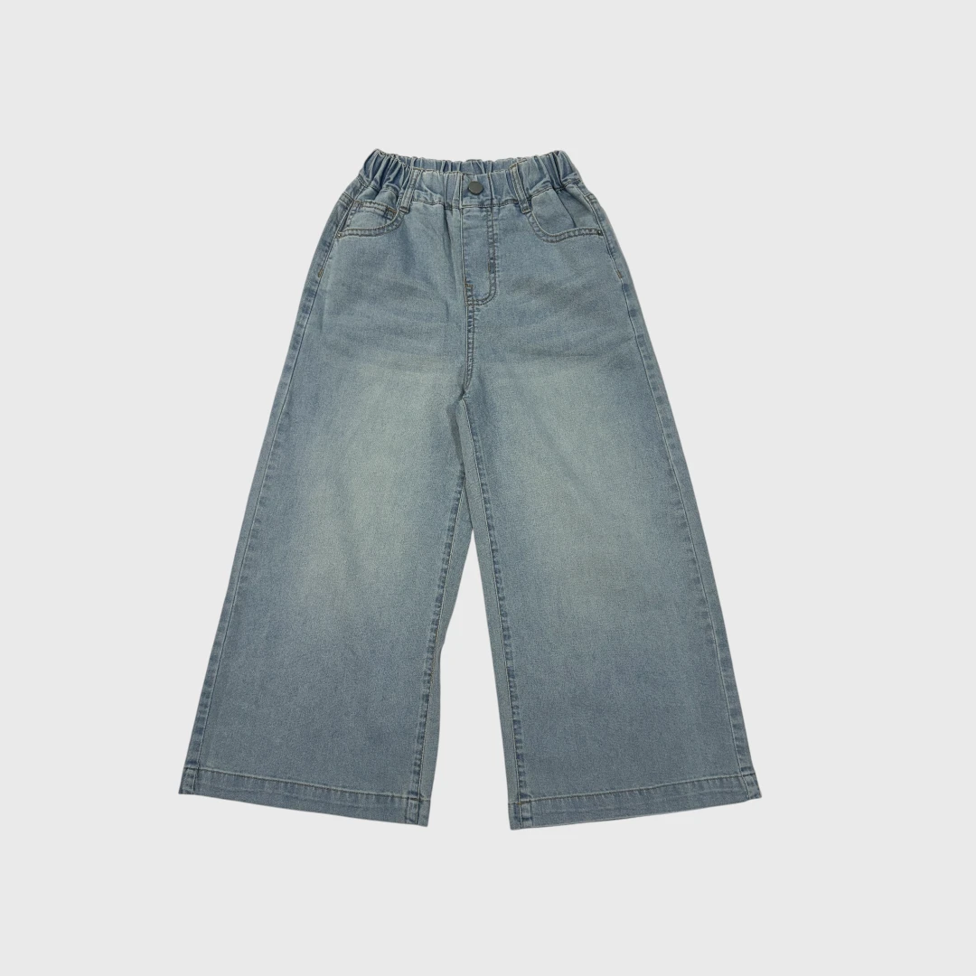 Синие широкие джинсы