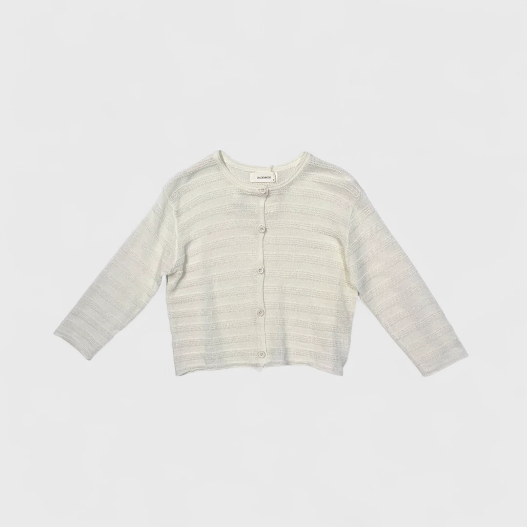 Белый кардиган с полосками