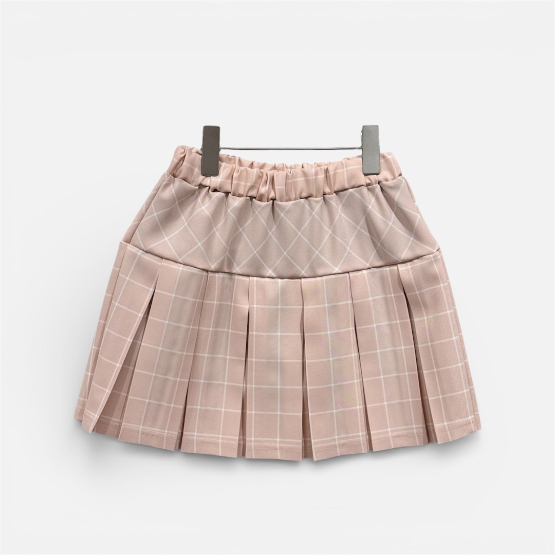 Розовая юбка в клетку