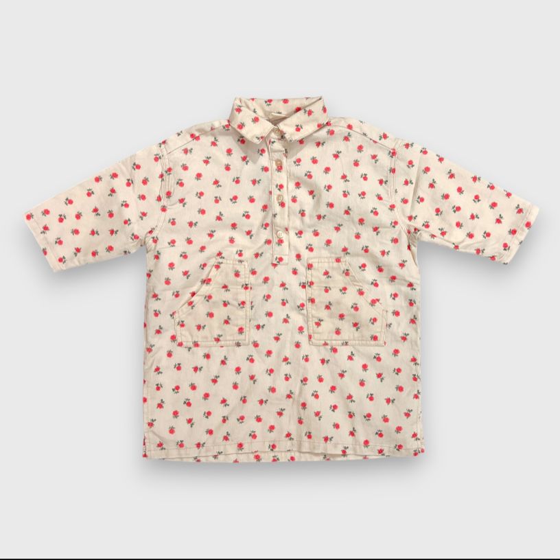 Кремовая рубашка с цветочным узором