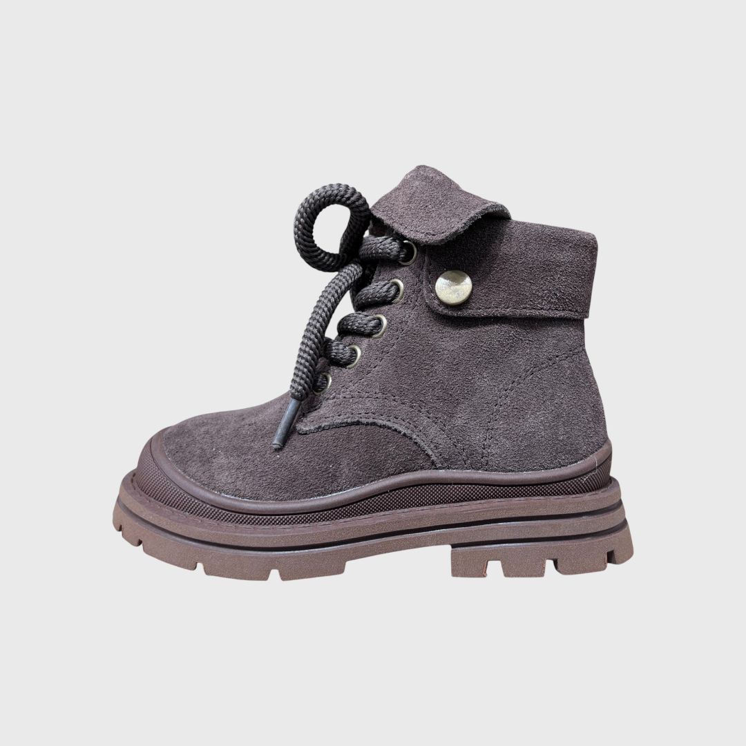 Коричневые ботинки из замша