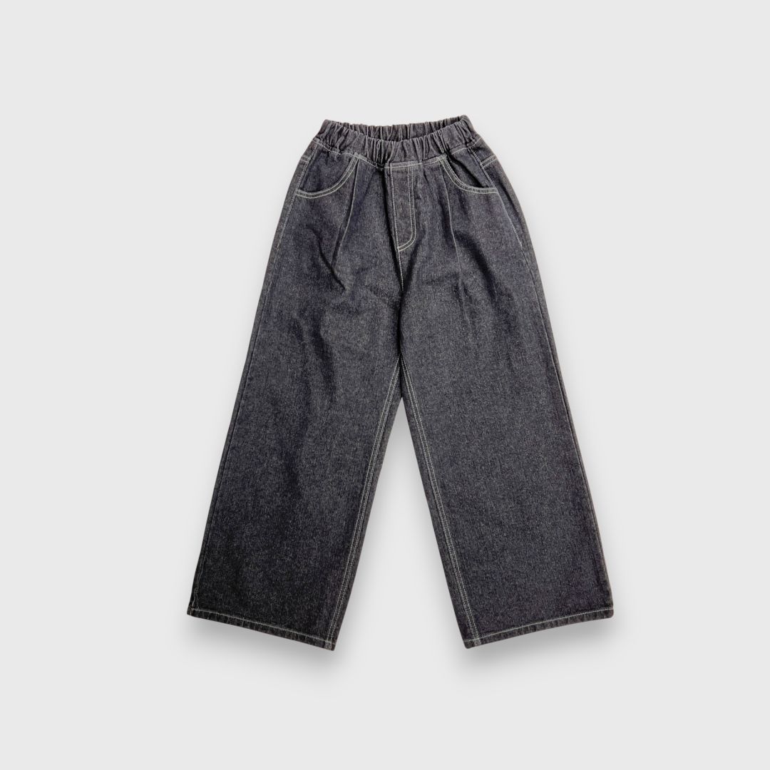 Серые джинсы с эластичной талией