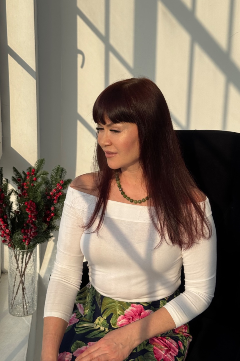 Зеленое ожерелье из нефрита 