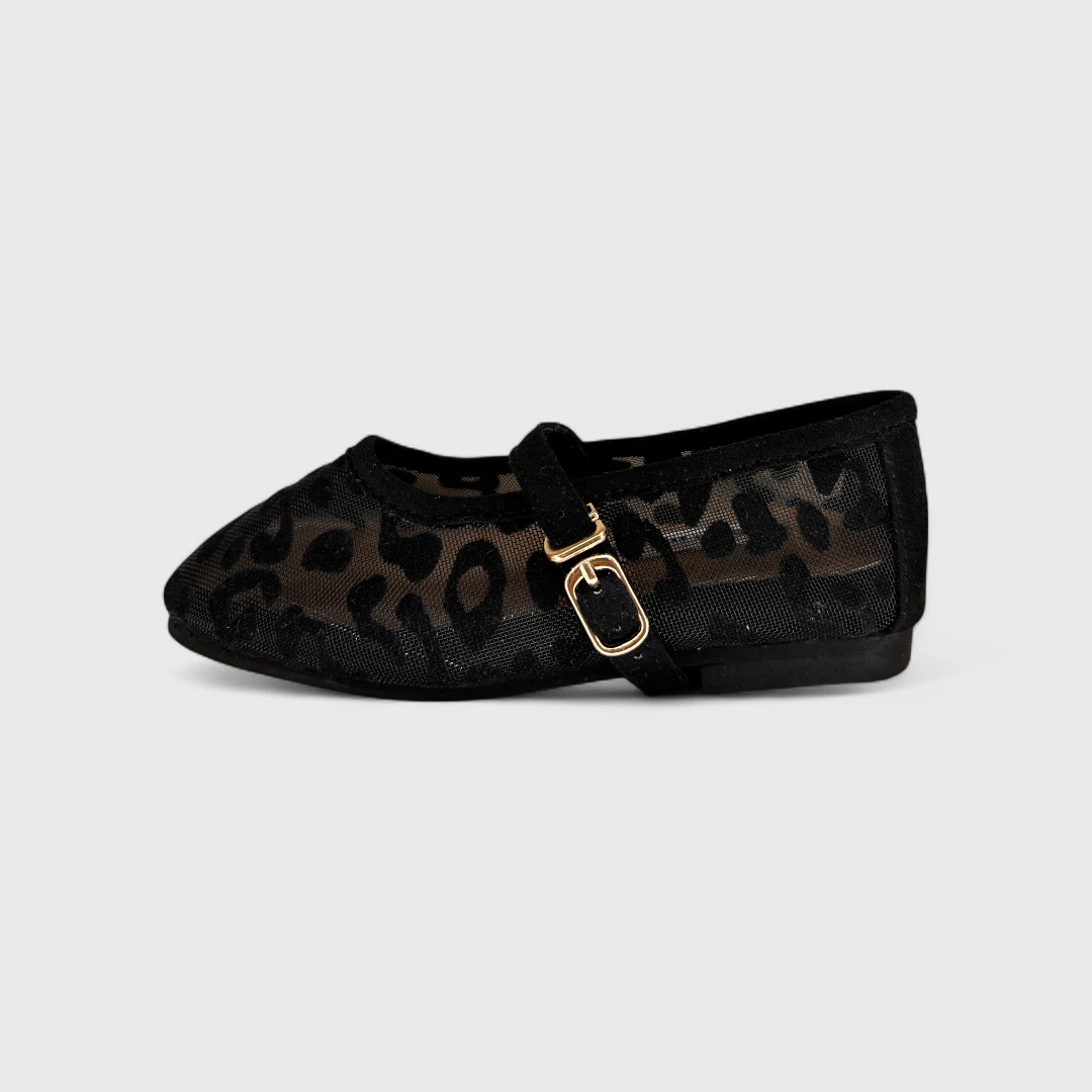 Черные балетки с леопардовым принтом