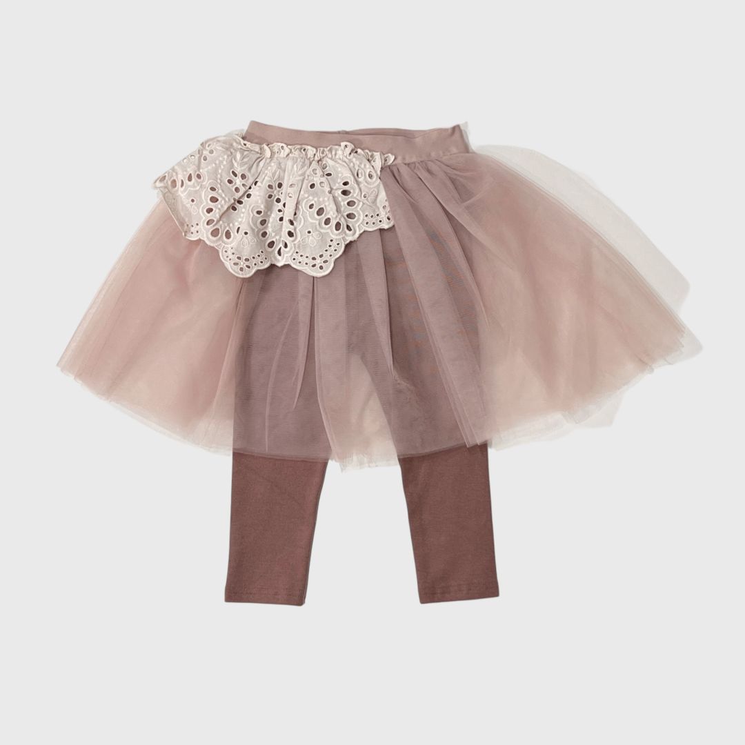 Розовая юбка с леггинсами для девочек