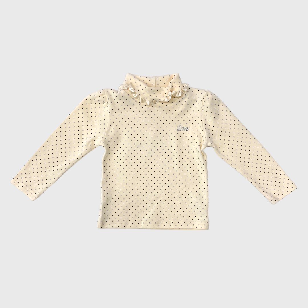 Белая кофточка с горошек