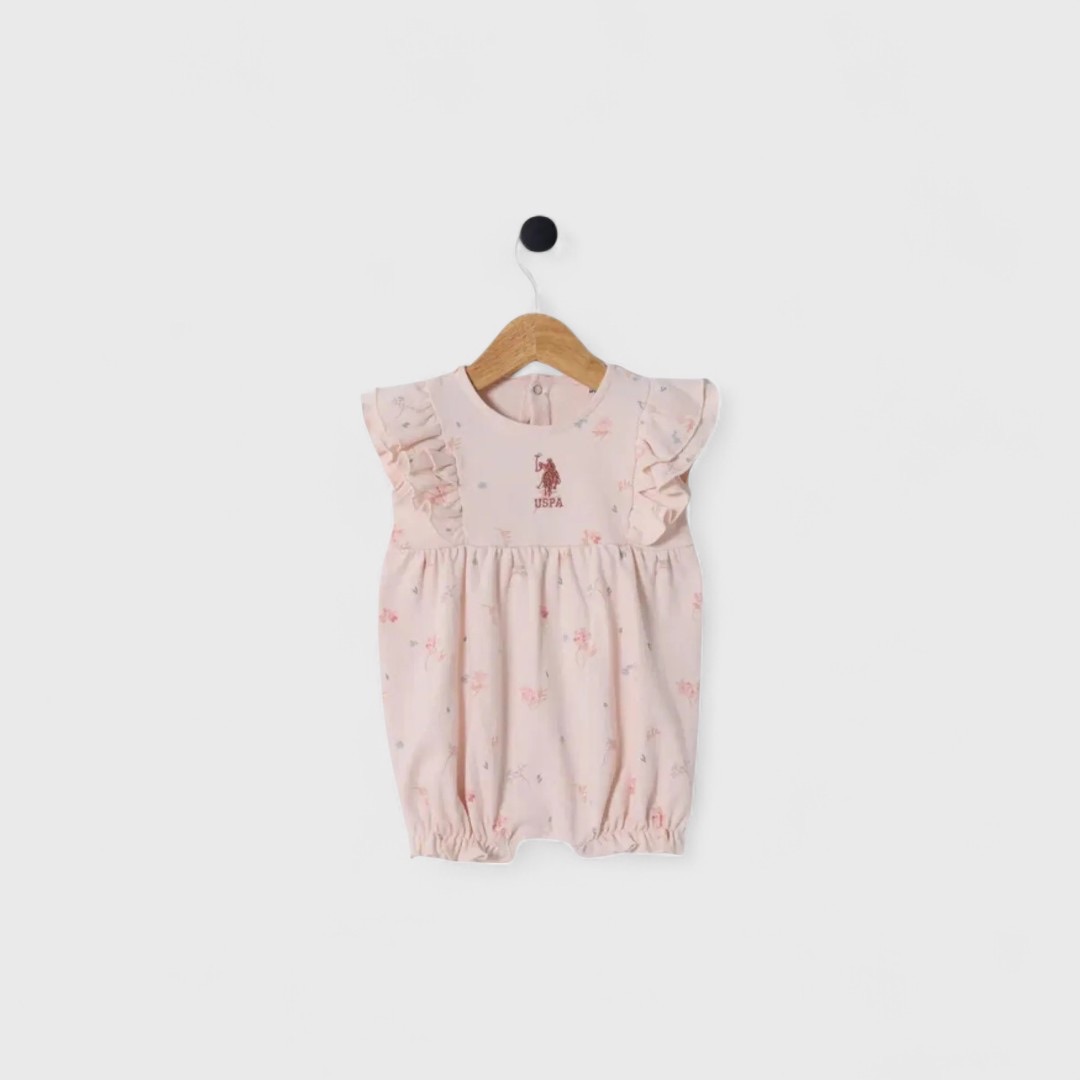 Розовый комбинезон-песочница с рюшами