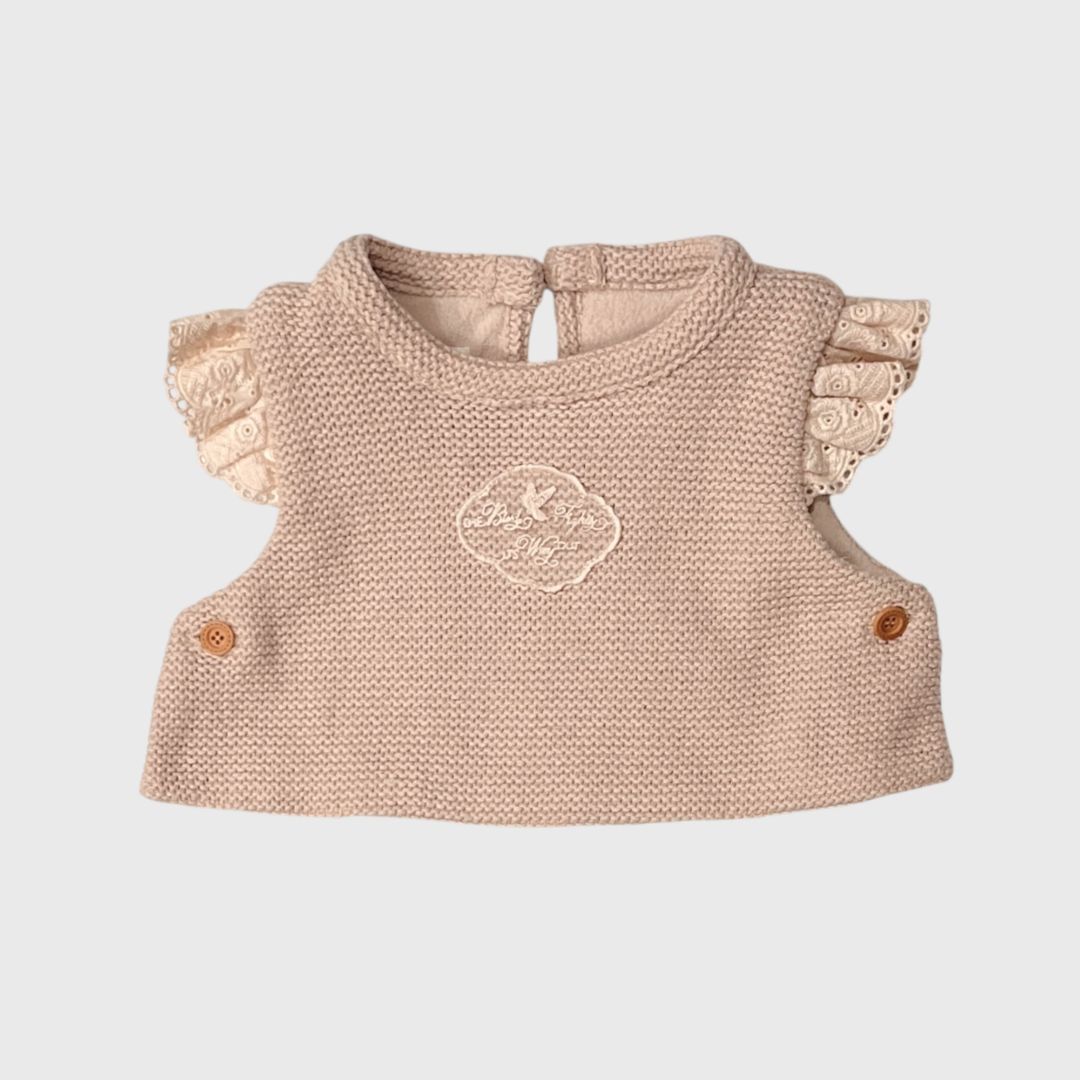 Бежевый трикотажный топ