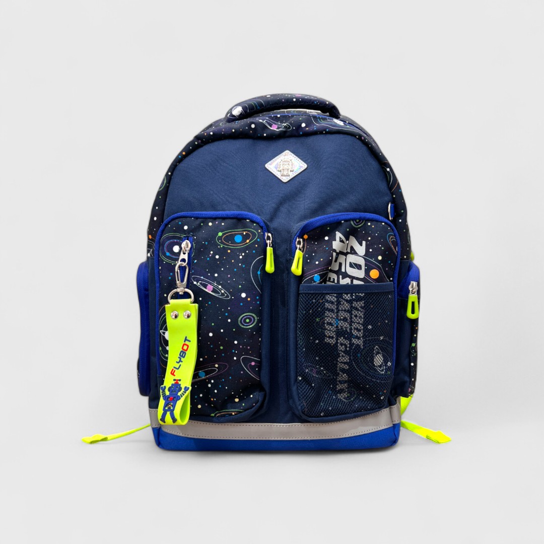 Синий рюкзак с космическим принтом