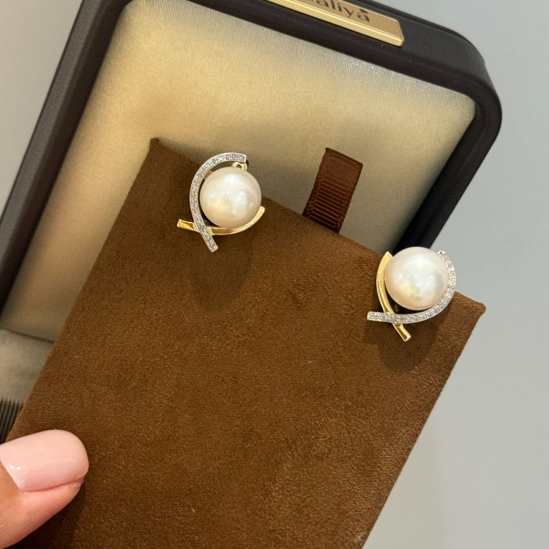 Золотые серьги с жемчугом 