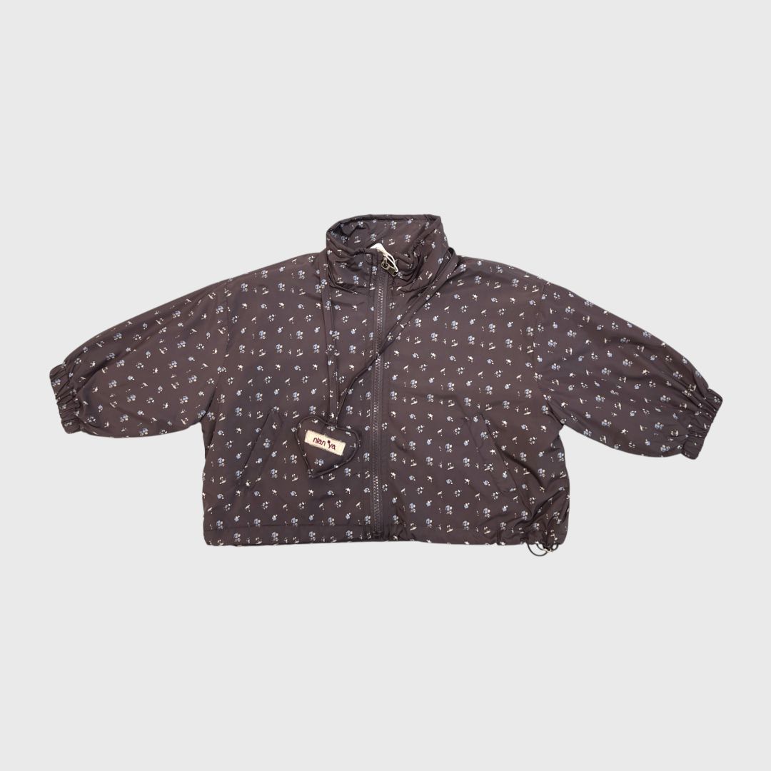 Графитовая куртка с цветочным принтом