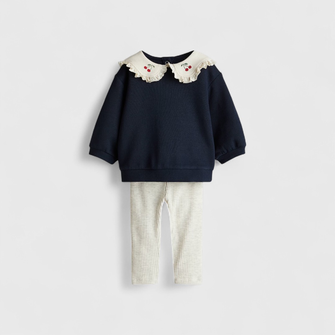 H&M Синий комплект с кружевами